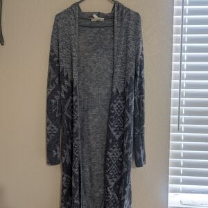 Derek Heart Charcoal Geometric Cardigan